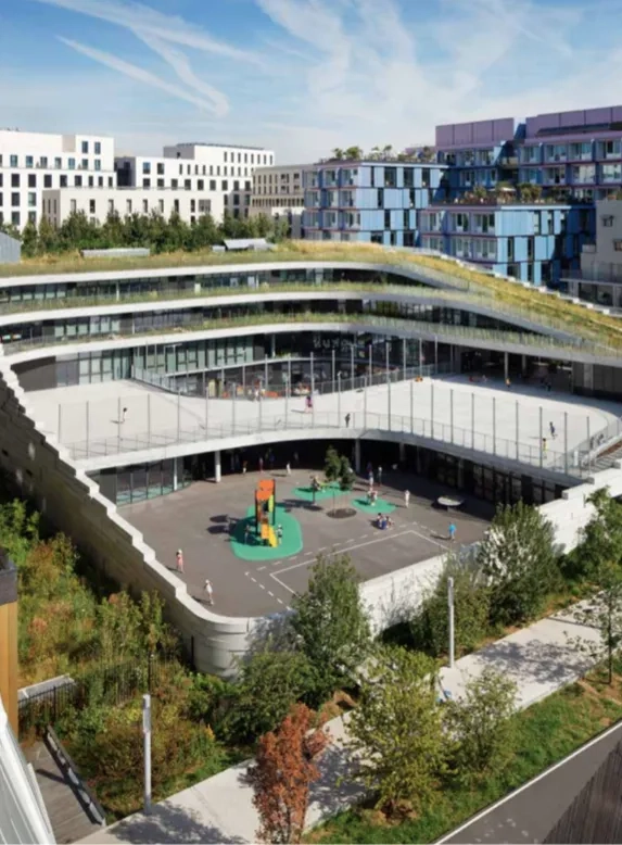 Groupe scolaire (18 classes & gymnase) à Boulogne-Billancourt, France. Chartier Dalix Architectes