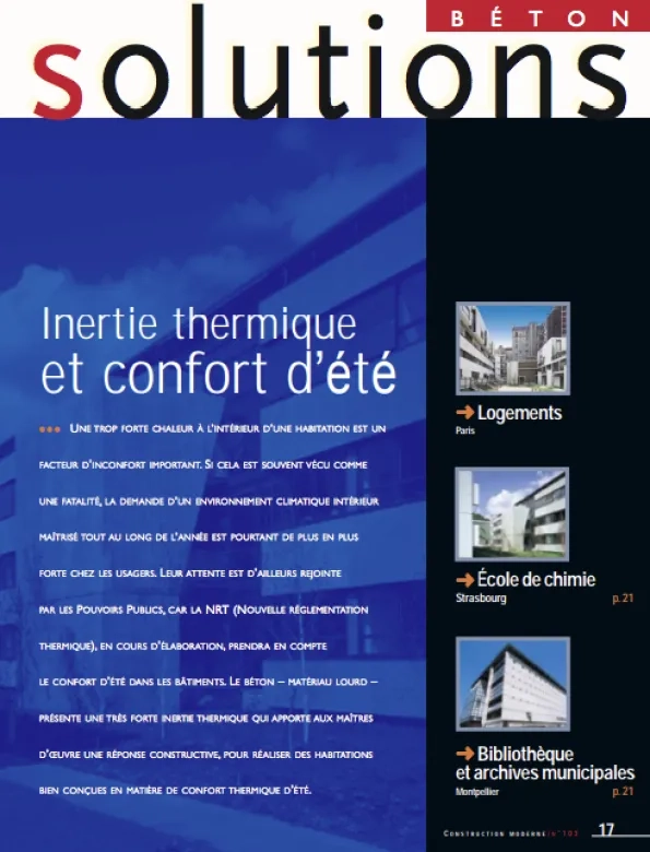 Inertie thermique et confort d'été