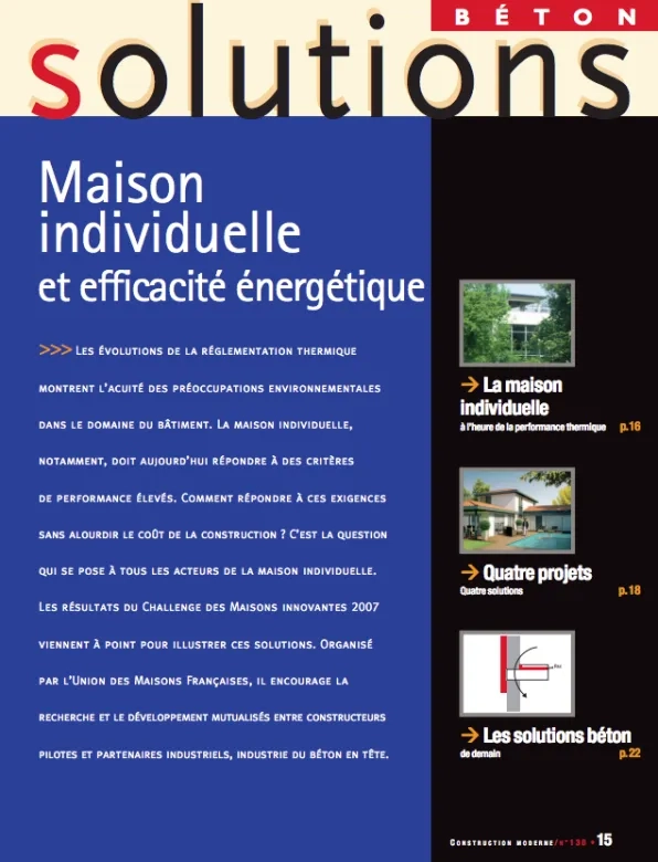 maison individuelle efficacité énergétique