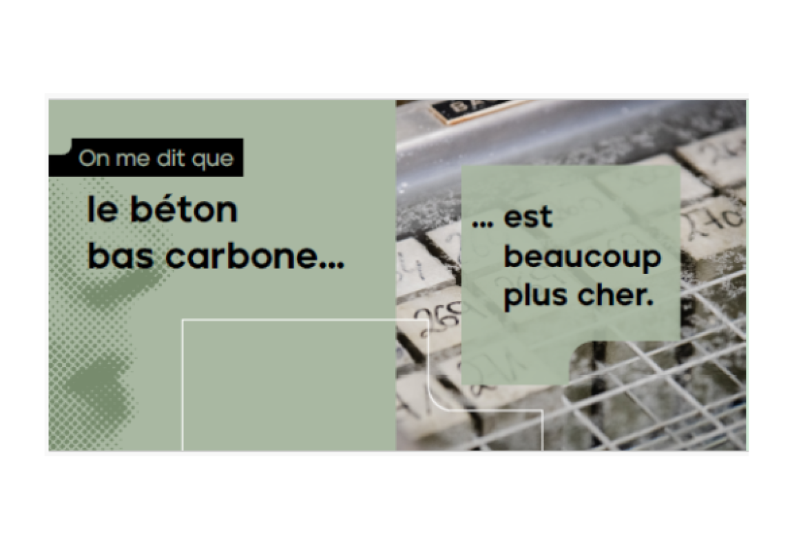 Affiche béton bas CO2 et prix